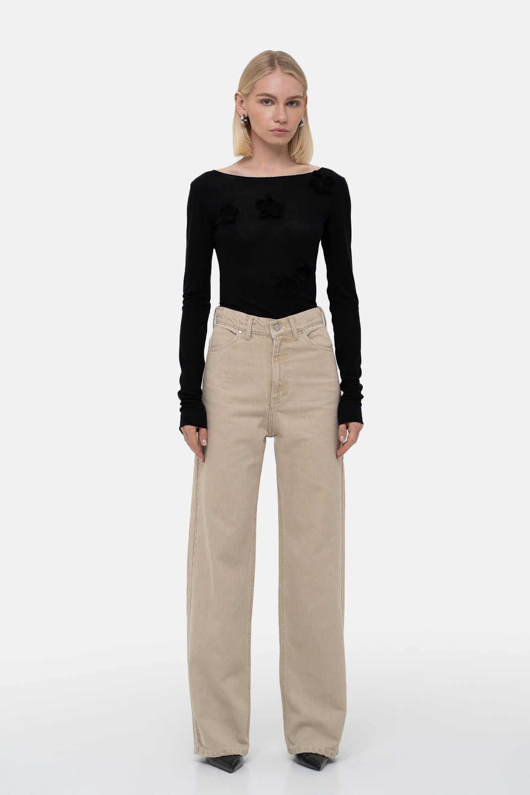 MATCH DENIM Baggy Beige Jeans