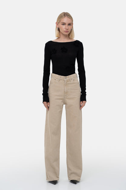 MATCH DENIM Baggy Beige Jeans