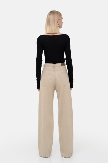 MATCH DENIM Baggy Beige Jeans