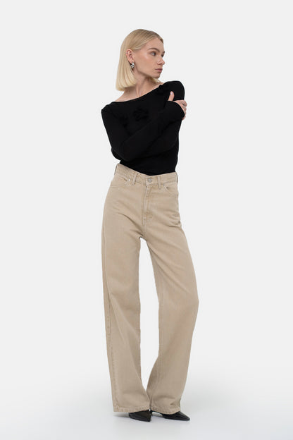 MATCH DENIM Baggy Beige Jeans