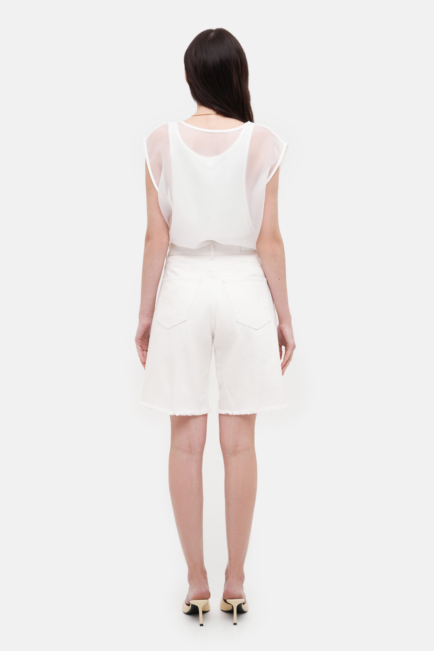 MATCH DENIM White Bermuda Shorts