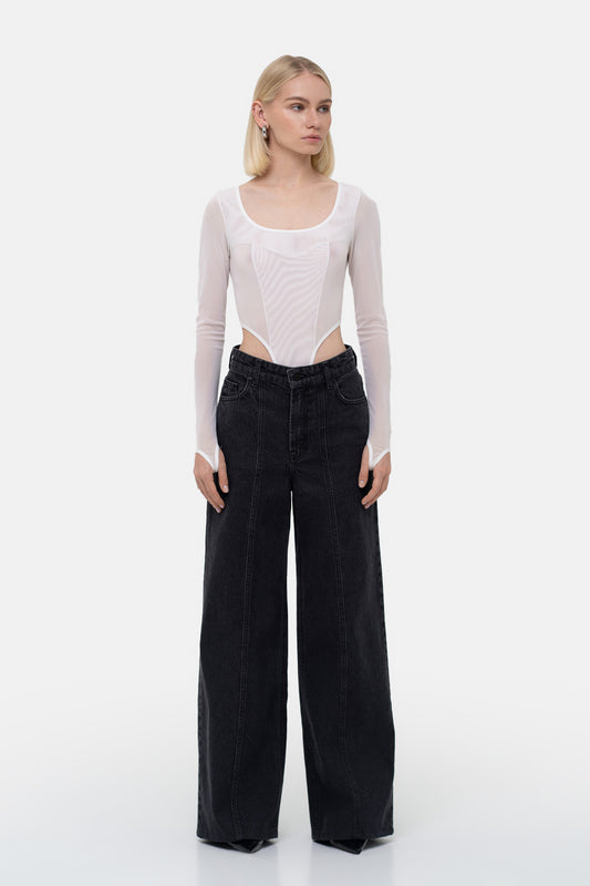 MATCH DENIM Wide Grey Jeans