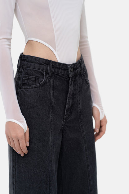 MATCH DENIM Wide Grey Jeans