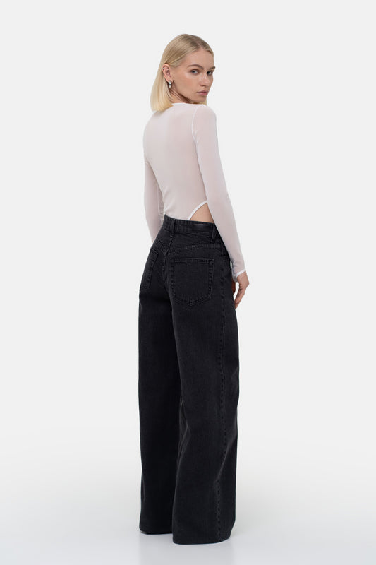 MATCH DENIM Wide Grey Jeans