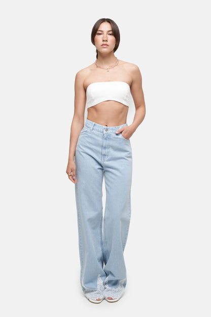 MATCH DENIM Ethno Lace Top