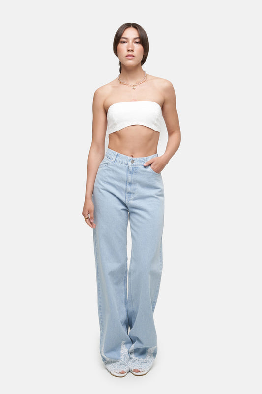 MATCH DENIM Ethno Lace Top