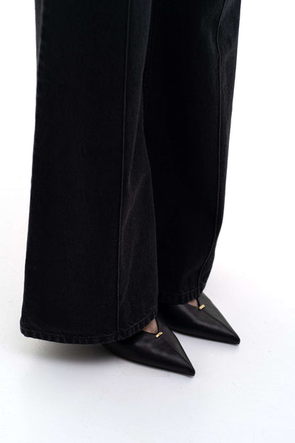 MATCH DENIM Black Flared Jeans