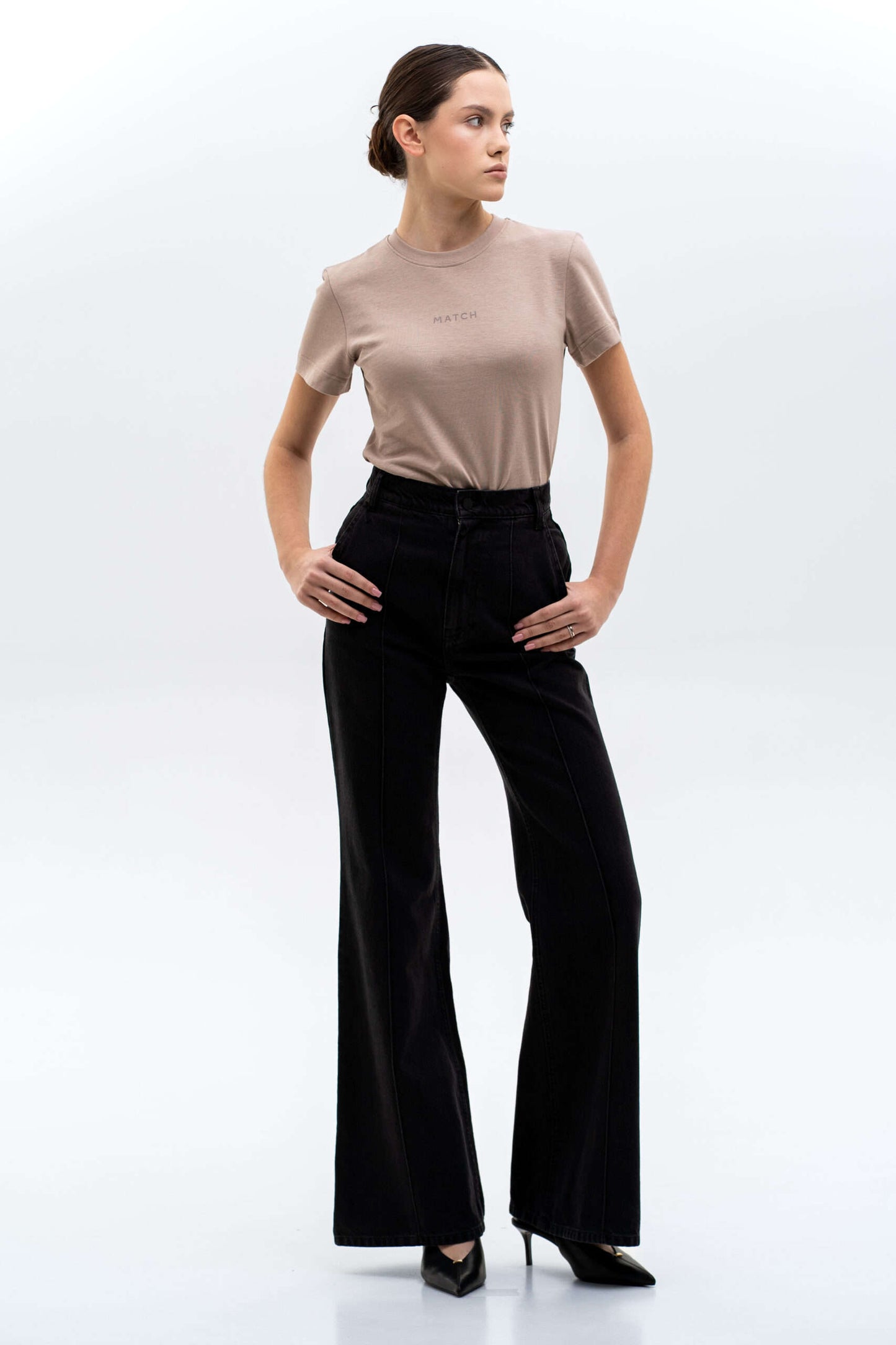 MATCH DENIM Black Flared Jeans