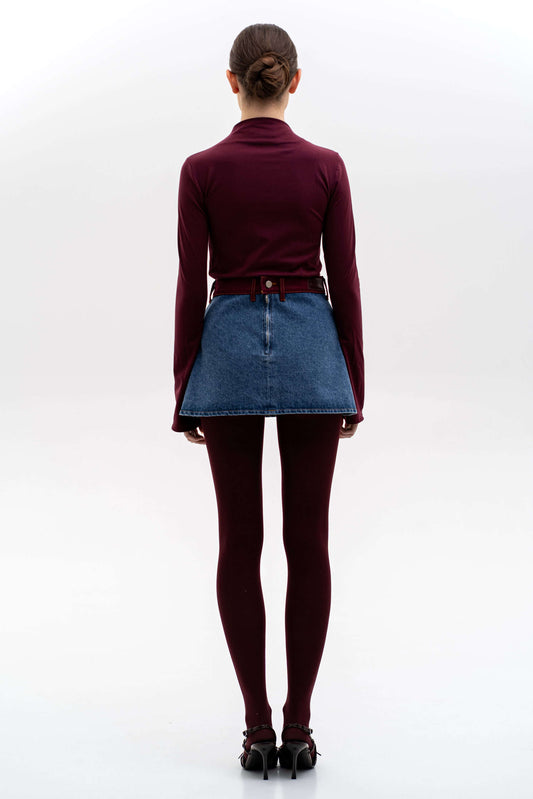 MATCH DENIM Bordo Drape Longsleeve Top