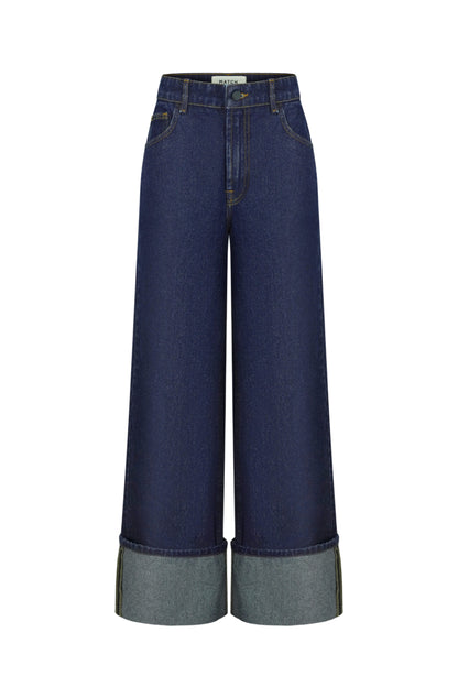 MATCH DENIM Indigo Roll-Up Jeans
