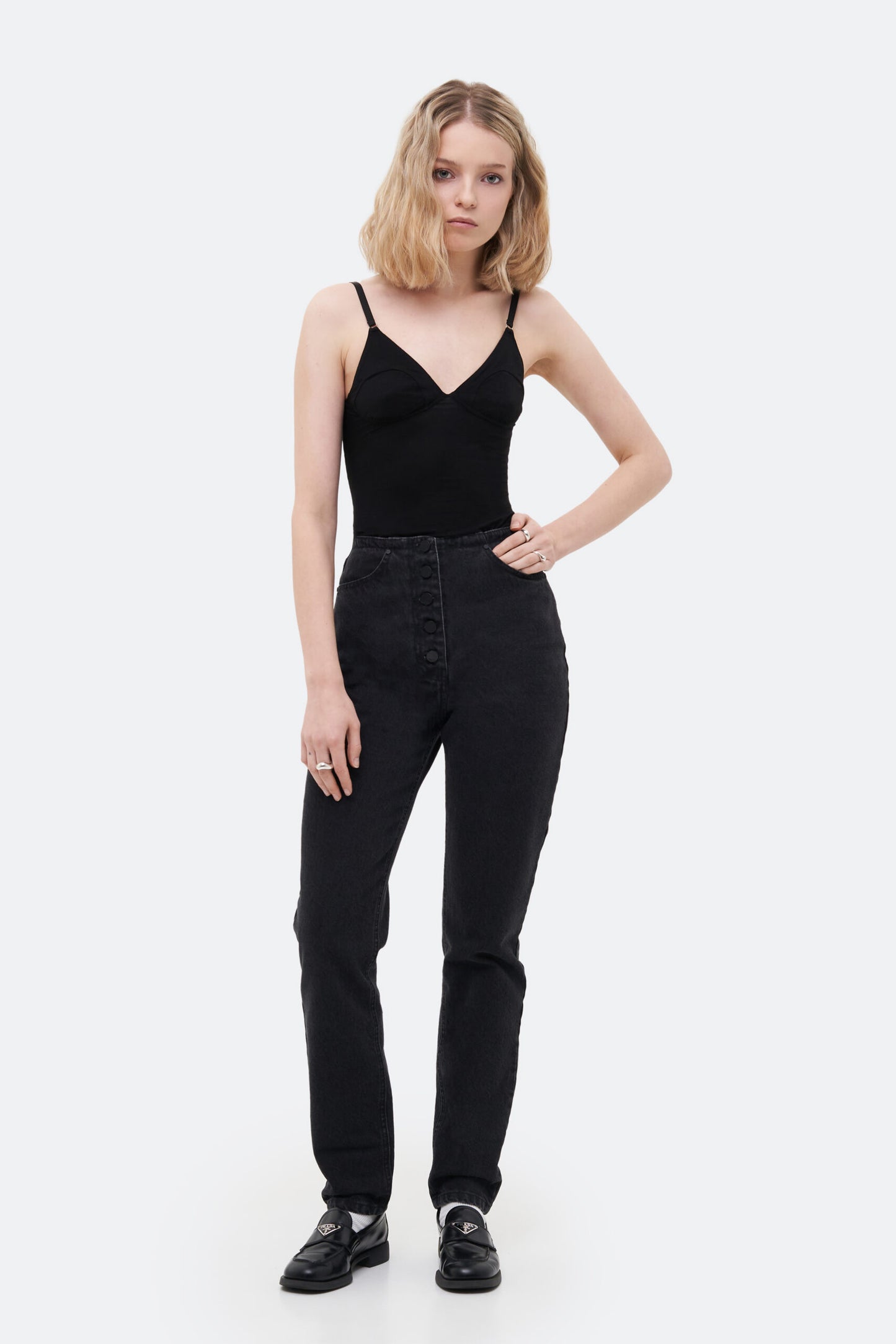 MATCH DENIM Beltless Mom Jeans