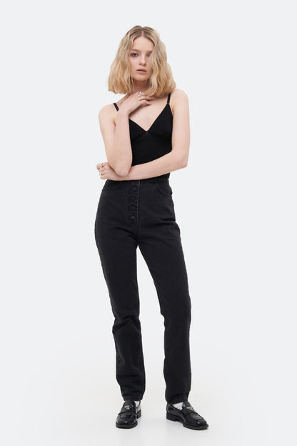 MATCH DENIM Beltless Mom Jeans