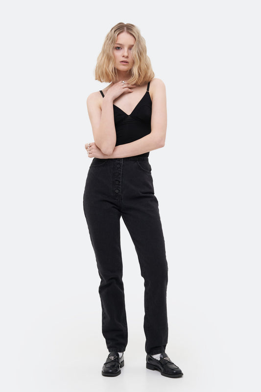 MATCH DENIM Beltless Mom Jeans