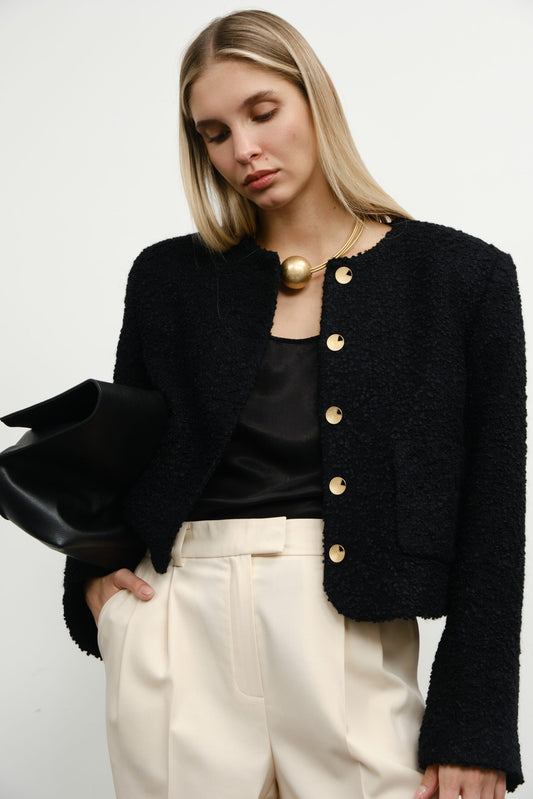 Alexandra Shklyar Жакет вовняний з букле чорний