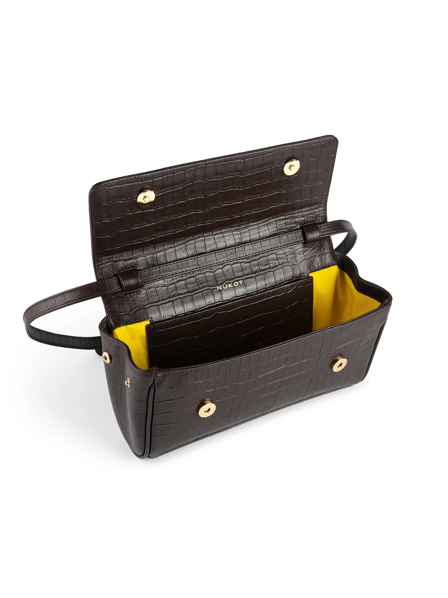 NUKOT BAGUETTE FLIP CROCO BROWN