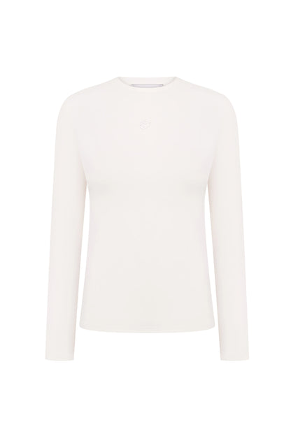 CICI COCO ЛОНГСЛІВ МОЛОЧНИЙ З ВИШИТИМ ЛОГО