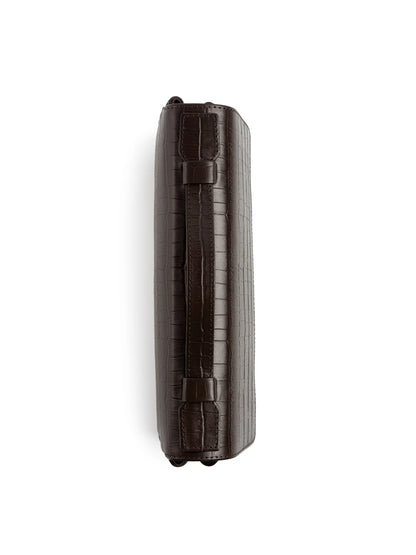 NUKOT BAGUETTE FLIP CROCO BROWN