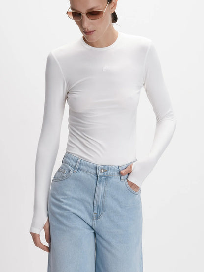 CICI COCO ЛОНГСЛІВ МОЛОЧНИЙ З ВИШИТИМ ЛОГО