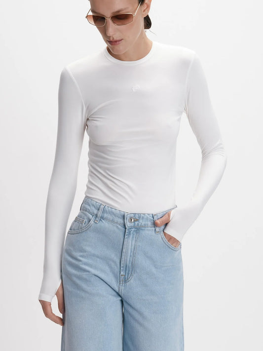 CICI COCO ЛОНГСЛІВ МОЛОЧНИЙ З ВИШИТИМ ЛОГО