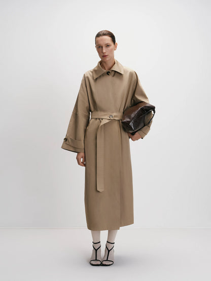 CICI COCO ТРЕНЧ БЕЖЕВИЙ МАКСІ З ПОЯСОМ COUTURE