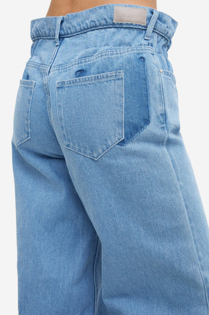 MATCH DENIM Elastic Waist Jeans in Light Blue