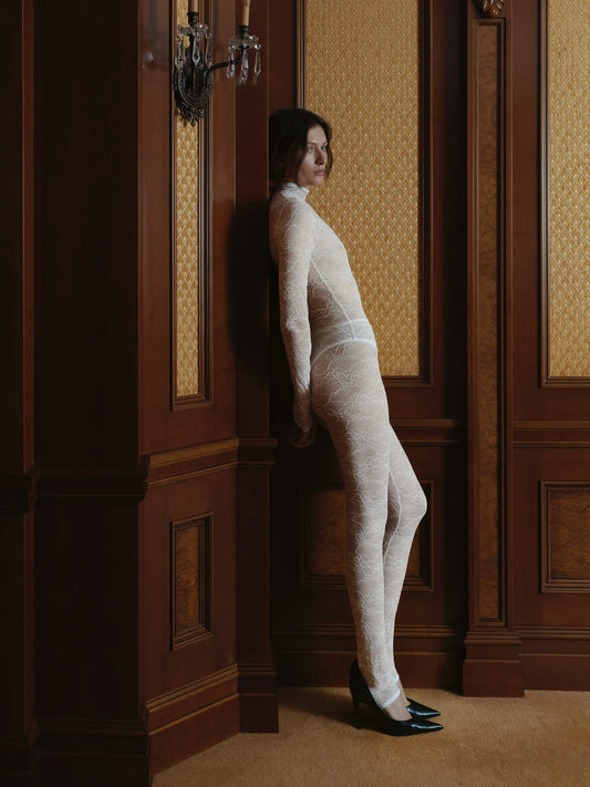 MOCKO Боді Guipure lace молочнe