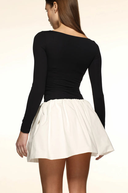 HEY BECCA Спідниця міні з щільного котону молочна