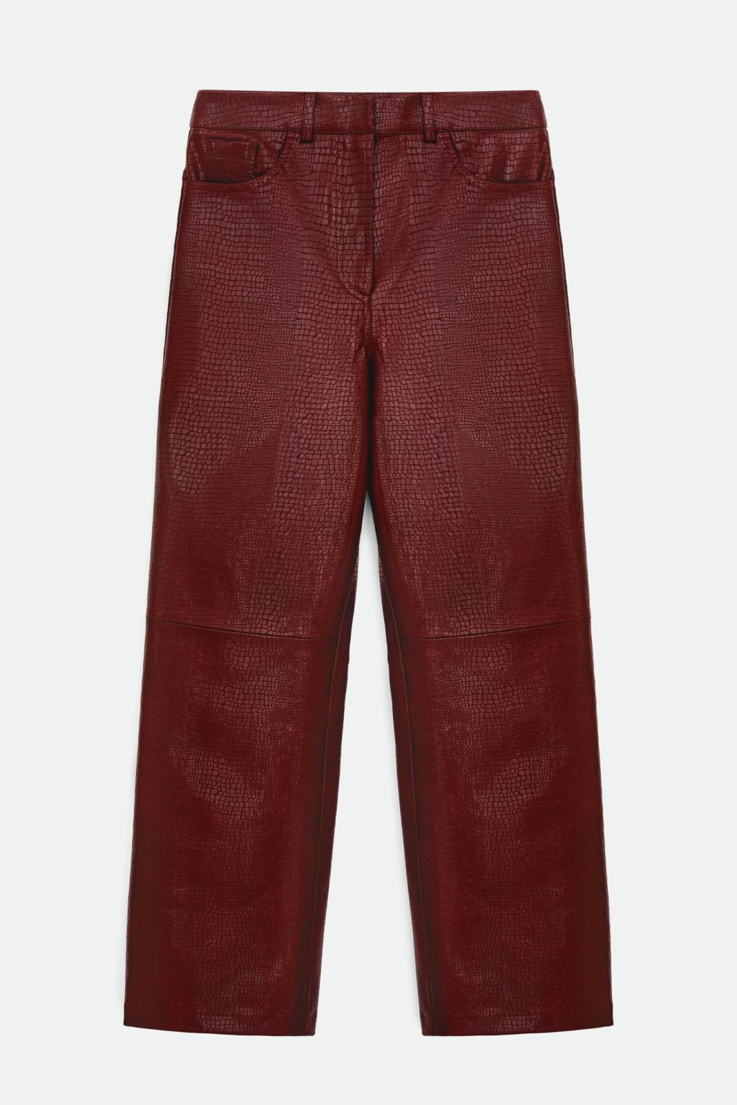 COOSH ШТАНИ З ФАКТУРНОЇ ЕКОШКІРИ, бордові