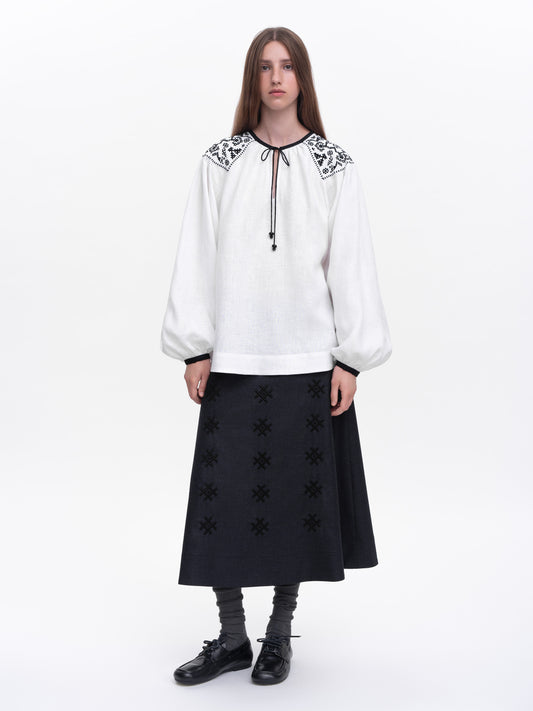 ETNODIM Біла жіноча вишиванка "Ізола"