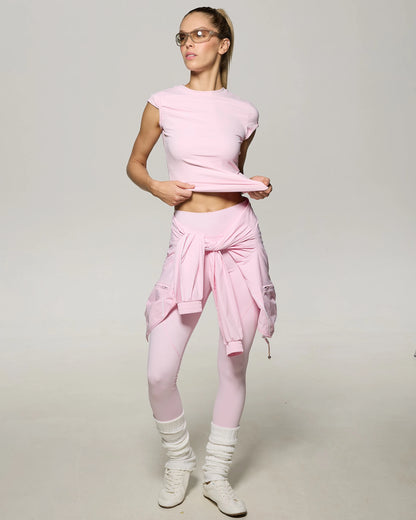 HEY BECCA Легінси з фігурним поясом та низом рожеві