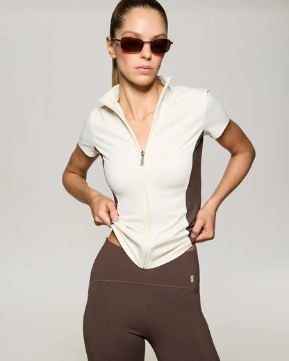 HEY BECCA Зіп-футболка мокко