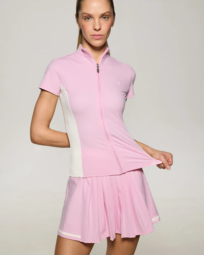 HEY BECCA Спідниця міні плісирована baby pink with butter milk inserts