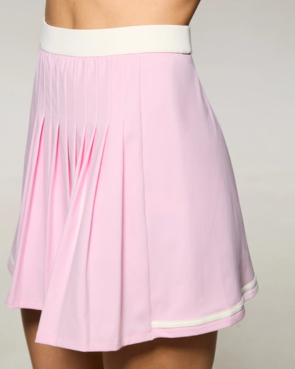 HEY BECCA Спідниця міні плісирована baby pink with butter milk inserts