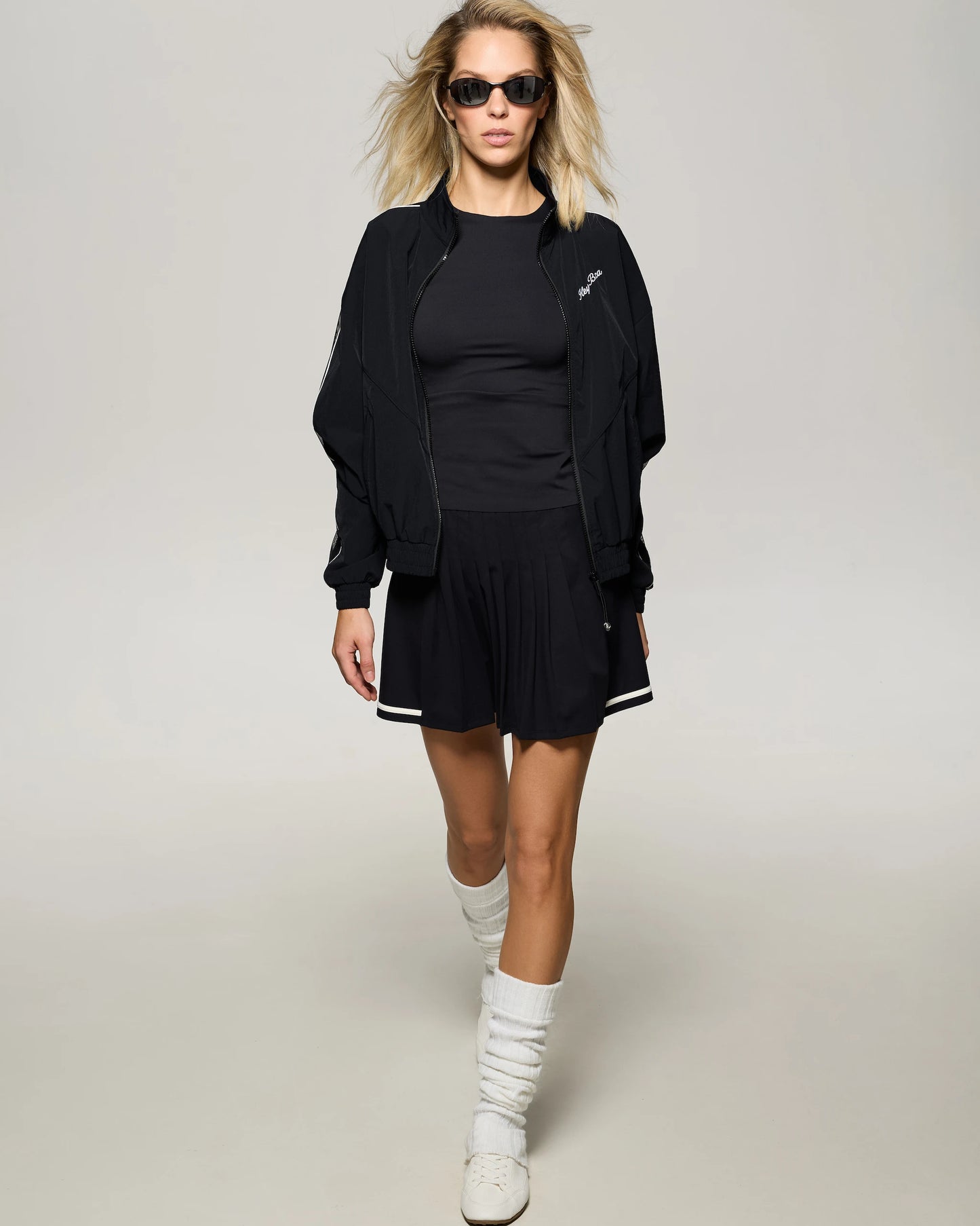 HEY BECCA Спідниця міні плісирована black with butter milk inserts