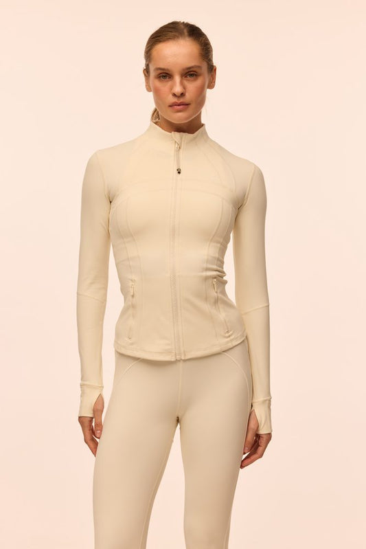 HEY BECCA Зіп-лонг з пальчиком та силуетними швами молочний