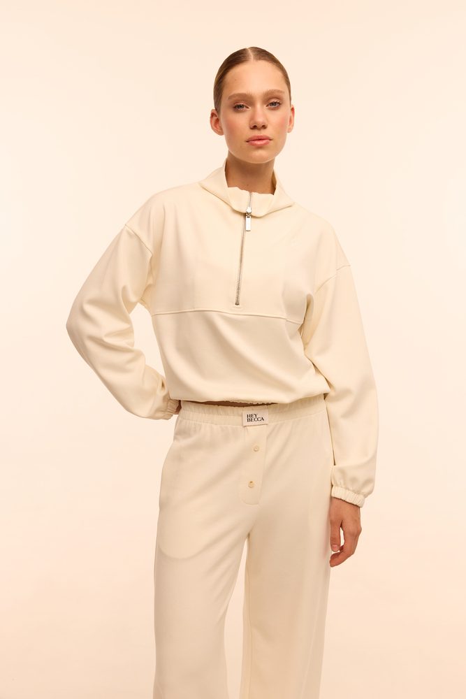 HEY BECCA Світшот з м’якої тканини модал із блискавкою Lulu