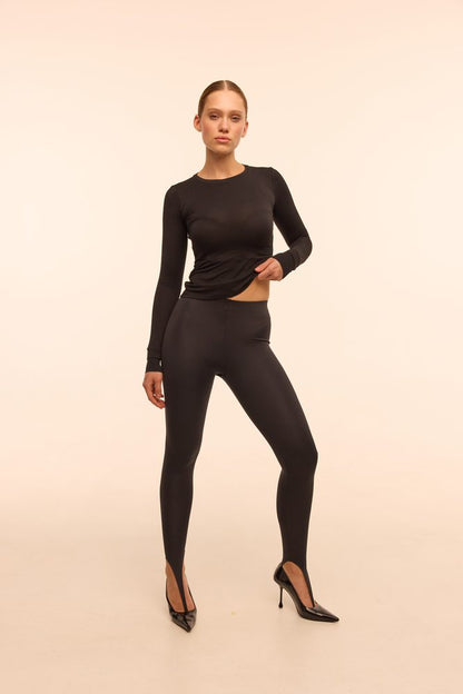 HEY BECCA Легінси зі штрипками на пальчик Beatrice black