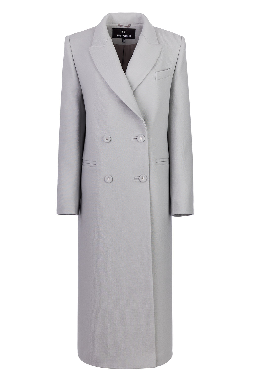 Вовняне пальто з об'ємними плечима,  сірий