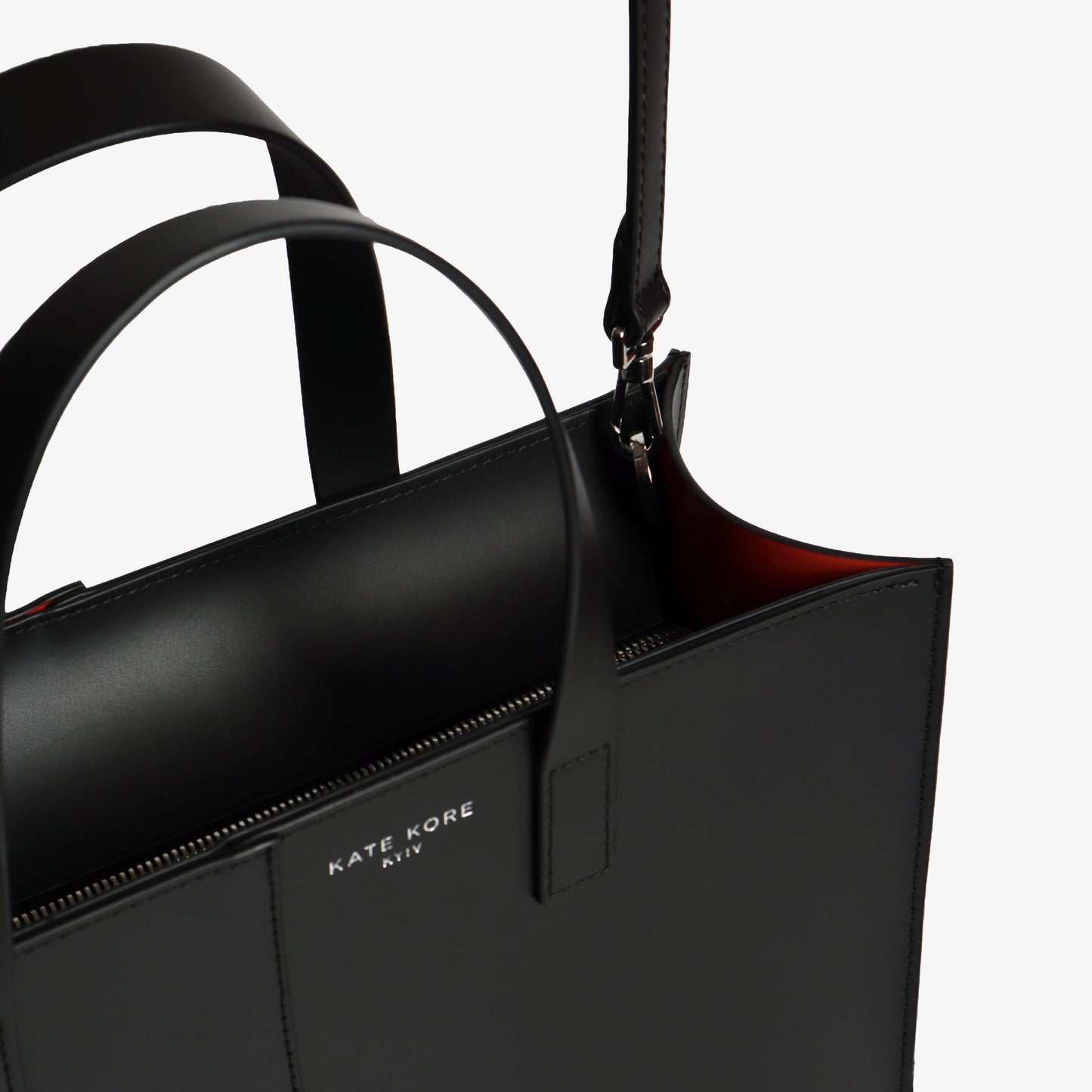 Square Tote Black / Rossa