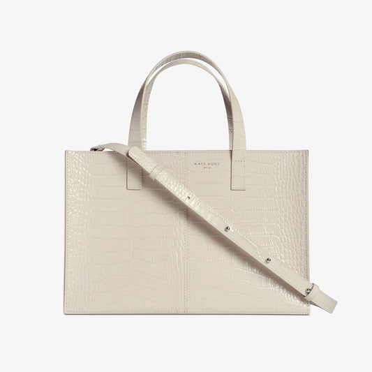 Square Tote Croco Ivory