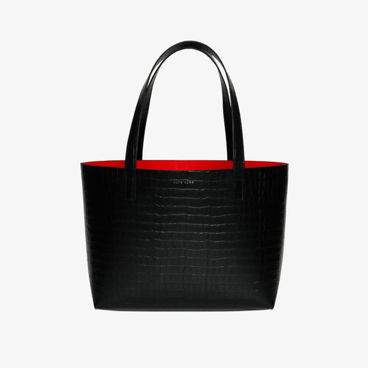 Croco Tote Black / Rossa