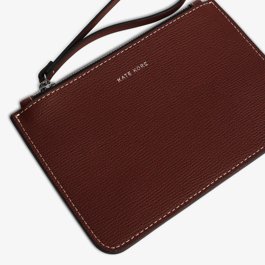 Kate Kore Saffiano Mini Wallet Chocolate