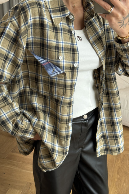 THE LACE Жiночa сорочка в клітинку з декоративною кишенею