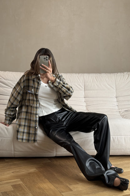 THE LACE Жiночa сорочка в клітинку з декоративною кишенею