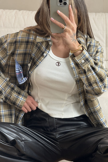 THE LACE Жiночa сорочка в клітинку з декоративною кишенею