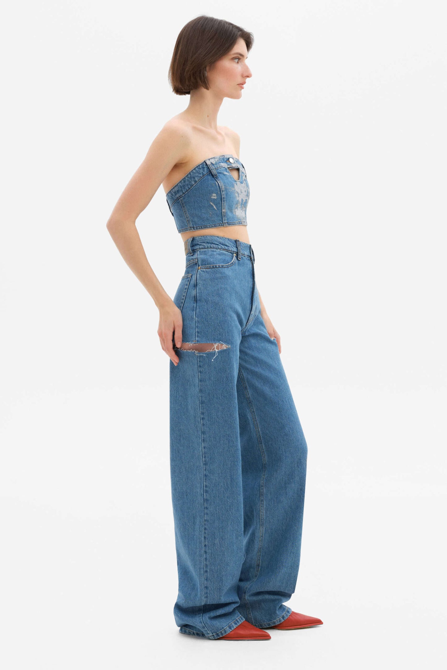 MATCH DENIM Light Blue Jeans with rips
