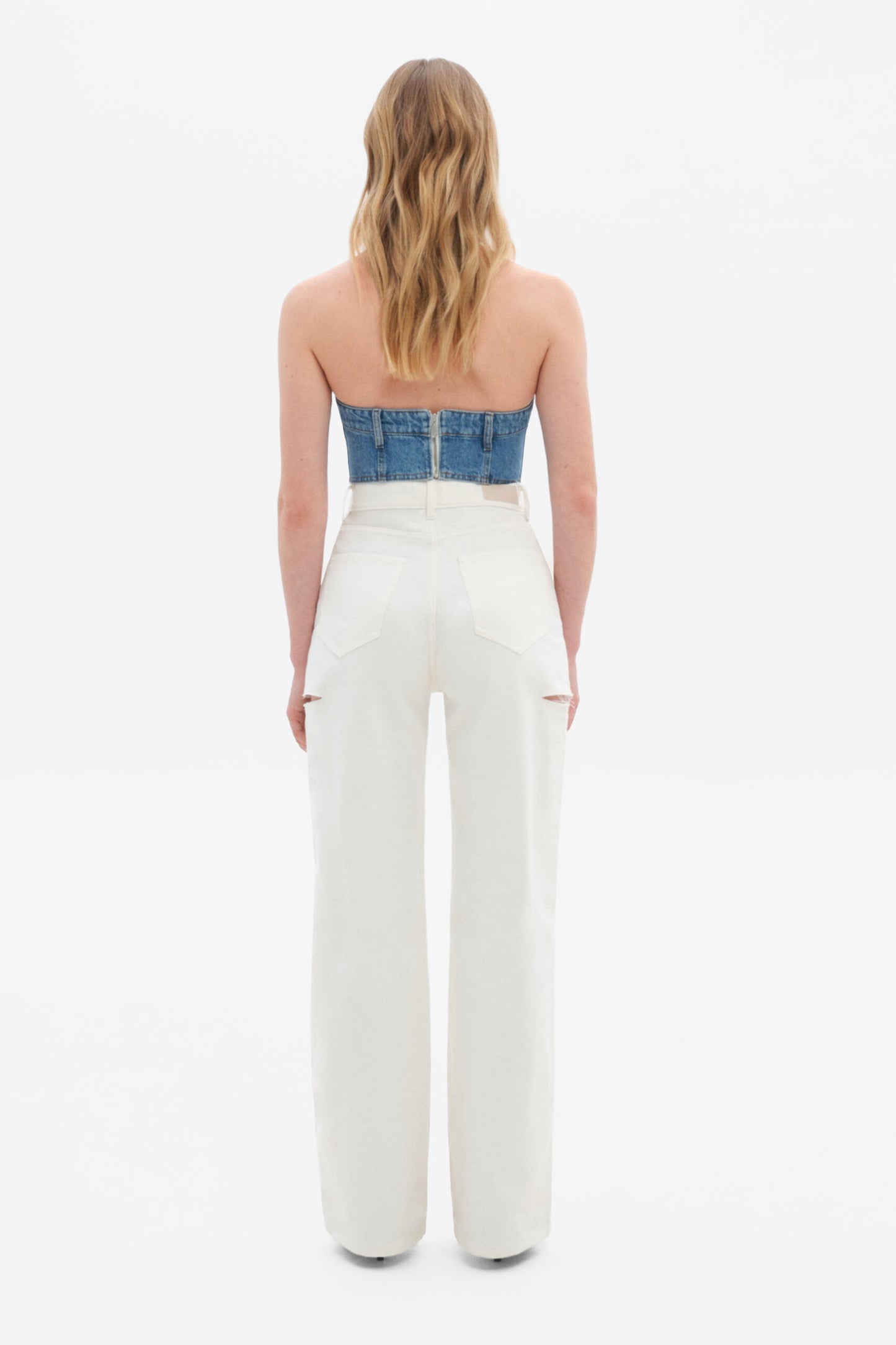MATCH DENIM White Jeans with rips