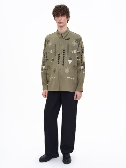 ETNODIM Зелена сорочка MEN`S SLOVO GREEN