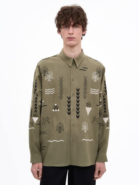 ETNODIM Зелена сорочка MEN`S SLOVO GREEN