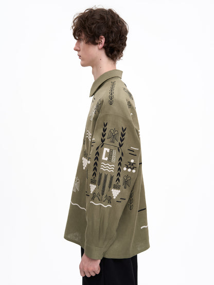 ETNODIM Зелена сорочка MEN`S SLOVO GREEN